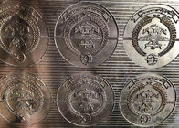 Yuvarlak Şekil Custom Made Trophy, Yükseltilmiş Logo Metal Ordusu Rozeti Coin