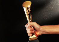 Altın Kaplama Polyresin Trophy Silindir Şekli Yıl - Enterprise Staff için Son Bonus