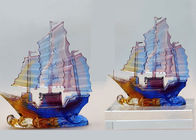 Ofis Masası Dekorasyon Renkli Sır El Sanatları, Çin Tarzı Yelkenli Tekne Süsleme