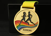 Maraton Koşu Yarışı Spor Madalyaları Ve Kurdela Renkli Zamak Malzemesi