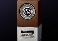 Alüminyum Baz Ahşap Ödül Plaketler 3D İşletmeler İçin Özel Logo Hatıra Eşyası